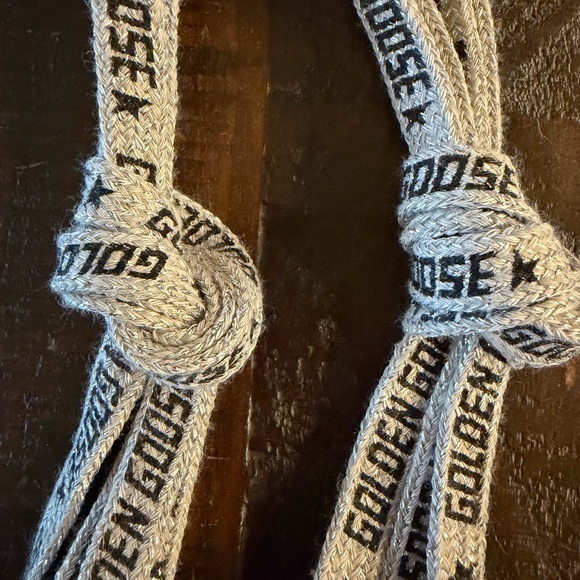 NWOT Golden Goose Silver and Black Pair of Shoelaces - Picture 3 of 4